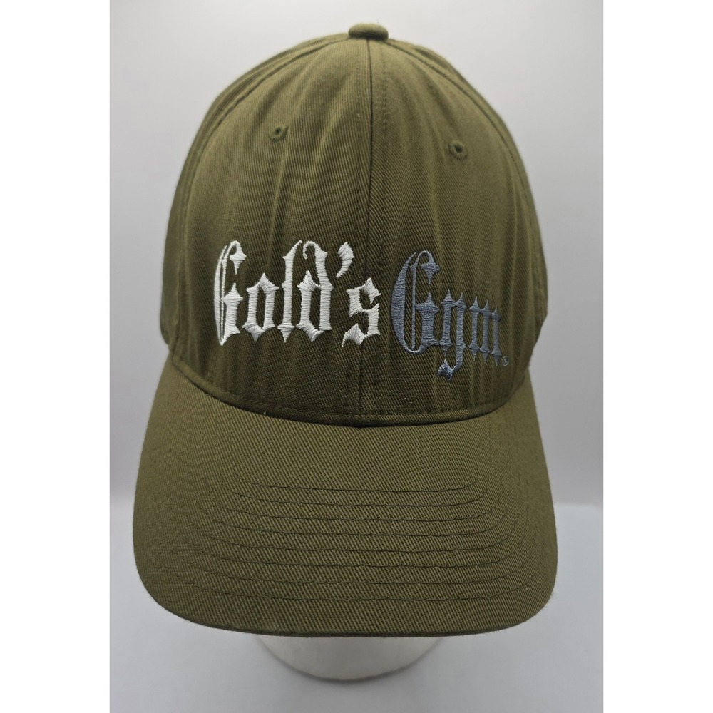 Gold's Gym Venice CA Olive‎ Green Fitted Flexfit By Yupoong Cap Hat L-XL Stretch